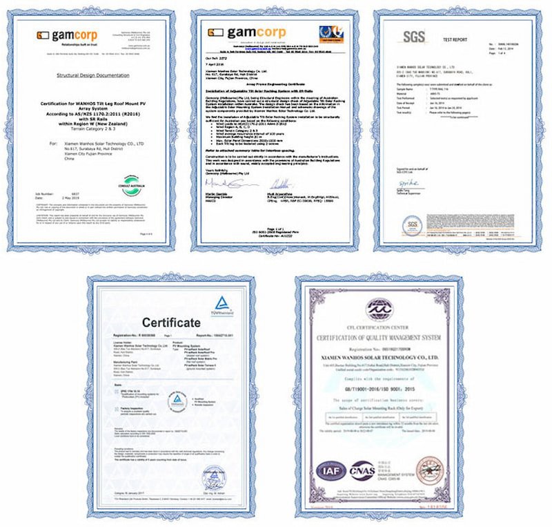 Certificate of solar pv mounting for ground Certificate of solar pv mounting for ground
