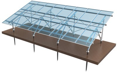 Paalgestuurde zonne -montage