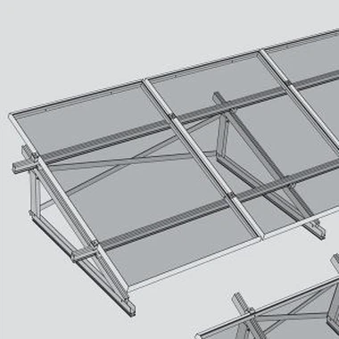 Rekbeugel voor zonne-energie van 30 kW met plat dak